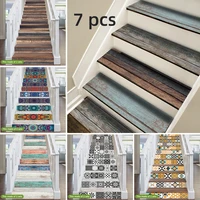 18x100cmx7pcs 24 style stair sticker waterproof self adhesive pvc staircase for bathroom kitchen stairway decor