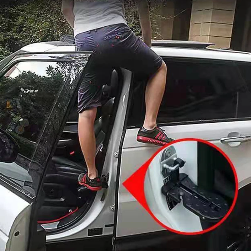 Универсальная вспомогательная педаль для автомобильных дверей Universal Car Door Step Auxiliary Pedal Suv Roof Foldable Aluminum Doorstep Side Hook For Interial on.