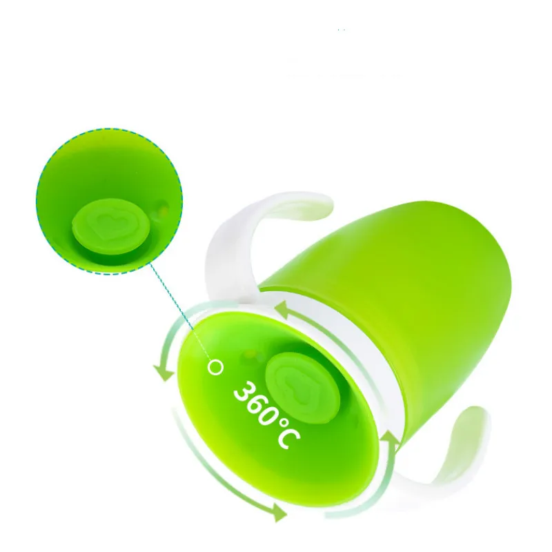 Taza de aprendizaje para beb&eacute; con tapa abatible de doble ASA, 360 grados, a prueba de fugas, sin BPA-1