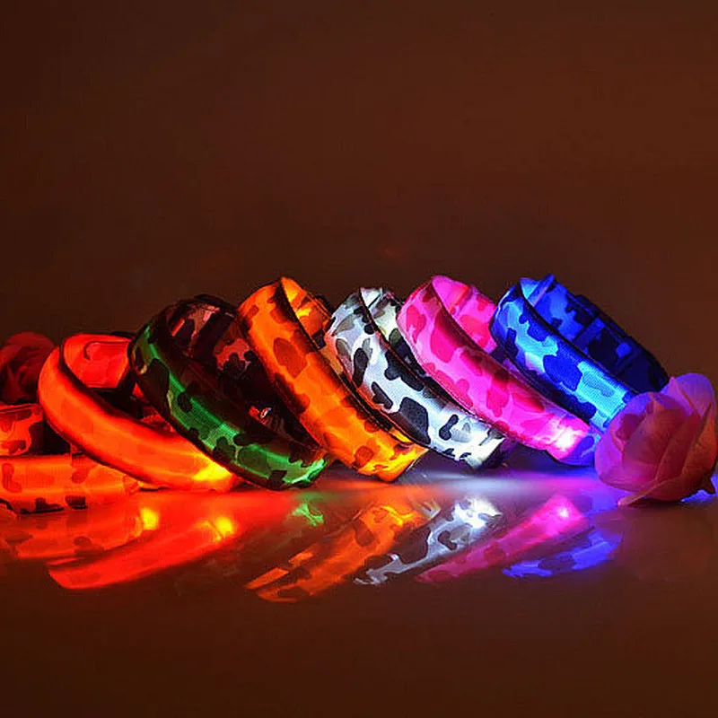Светящийся флуоресцентный ошейник для собак товары домашних животных