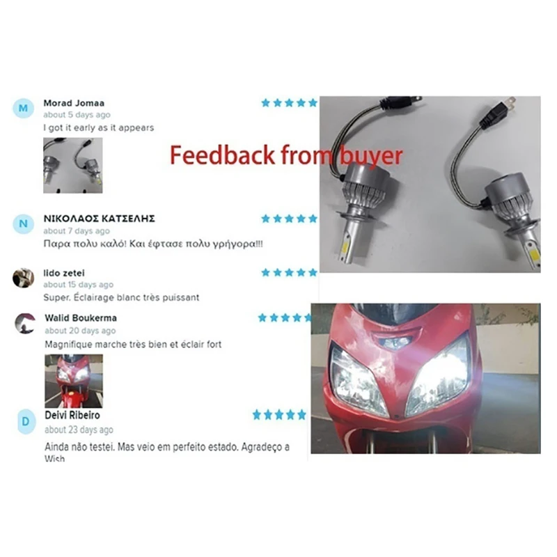 Новые автомобильные Водонепроницаемые светодиодные фары C6 2 шт. лампы для