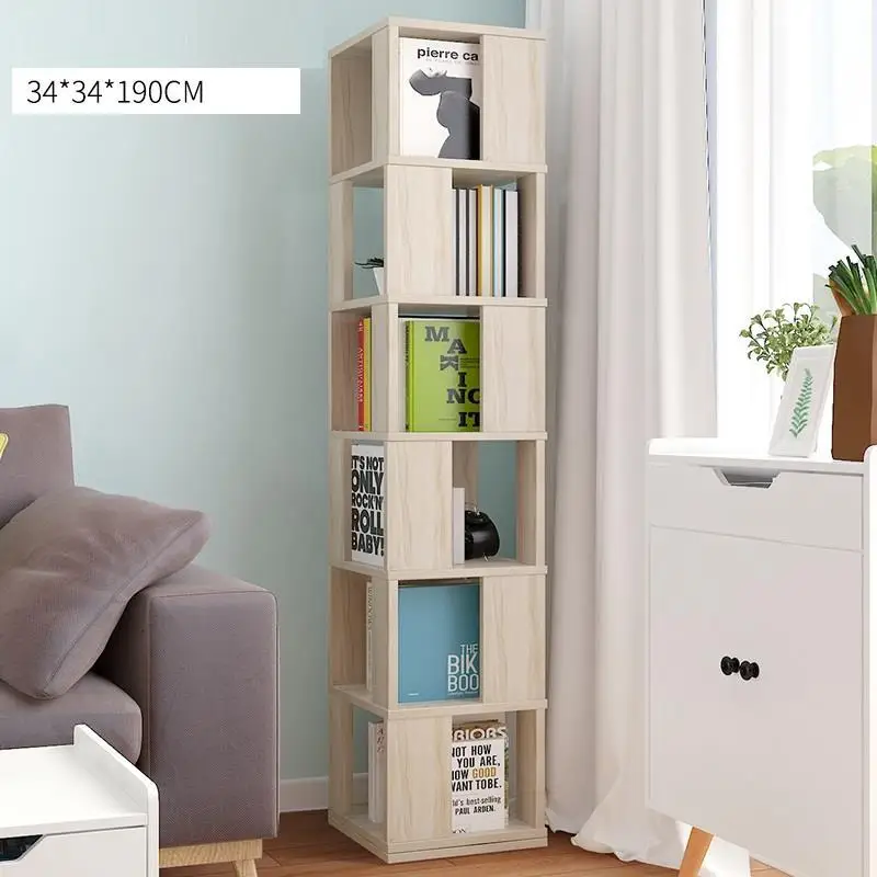

Estanteria Libros Decoration Industrielle Shelving Wood Rotate Rotatable Rack Bookcase Modern Home Furniture Book Shelf Case