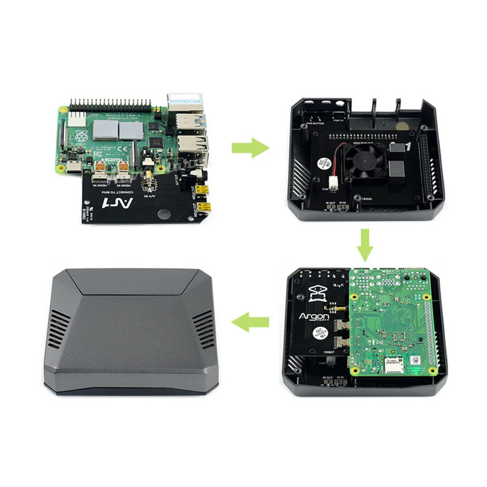 ShenZhenMaker Waveshare приличный Алюминиевый Чехол для Raspberry Pi 4 с безопасной кнопкой