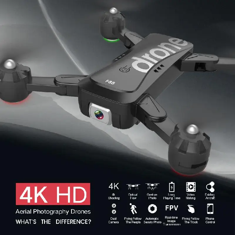 F88 Радиоуправляемый Дрон с 4K HD камерой оптическим потоком позиционирование GPS WIFI