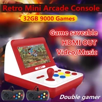 new 4 37 0 inch retro mini arcade console 32gb built in 9000 game for cp1cp2neogeogbsnesnessegabin free handle2 mp4
