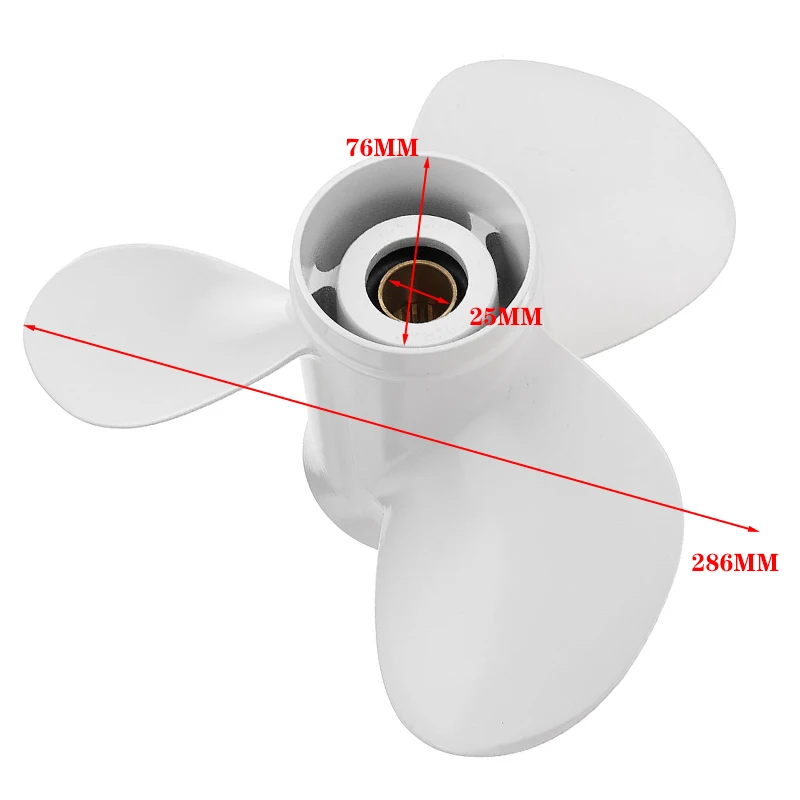 

White Aluminum 11 1/4 x 14 Boat Outboard Propeller For Yamaha 25-60HP 663-45958-01-EL Marine Propeller 13 Spline Tooth