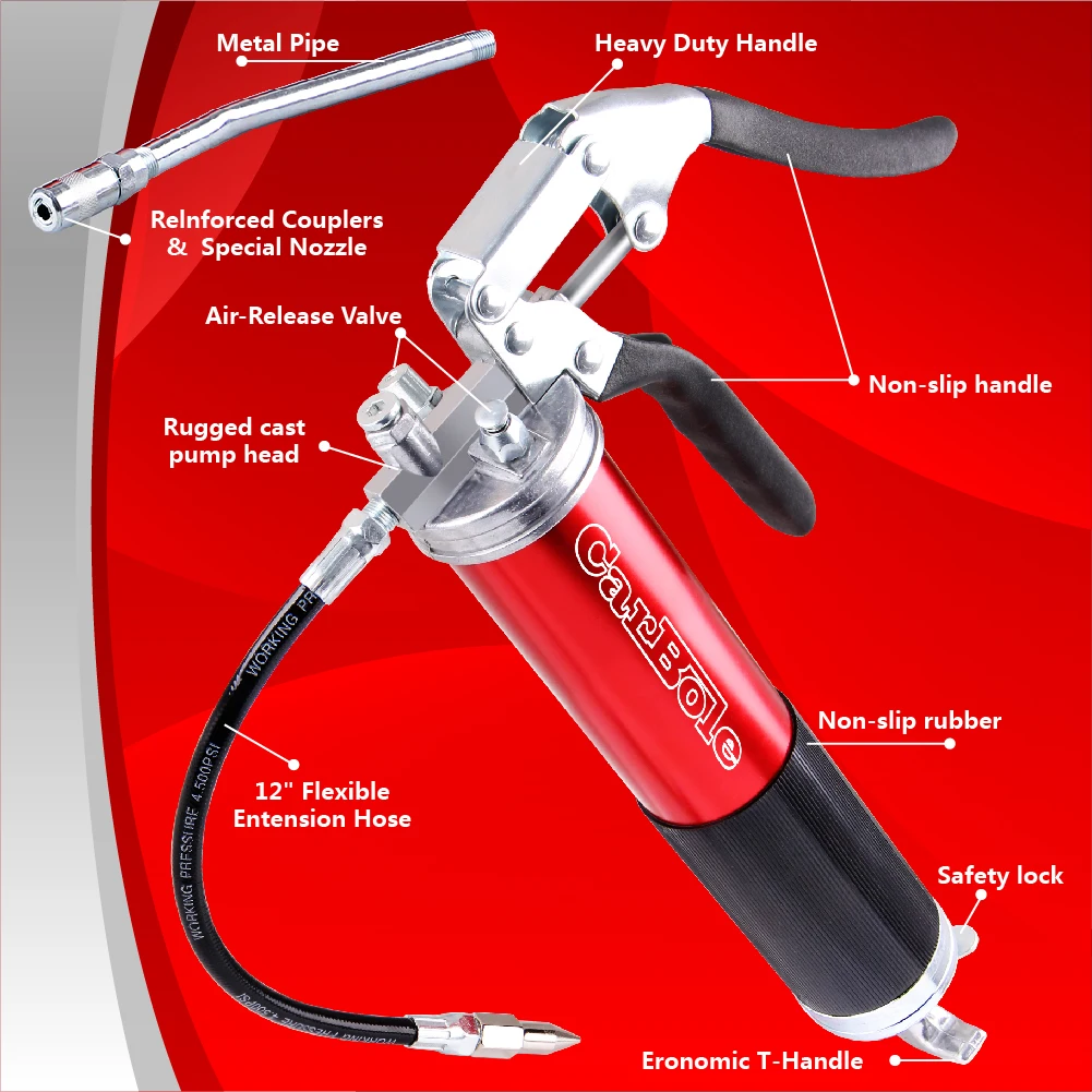 CarBole 4500 PSI сверхмощный пистолет смазочный ручной Flexi Жесткий для внедорожника
