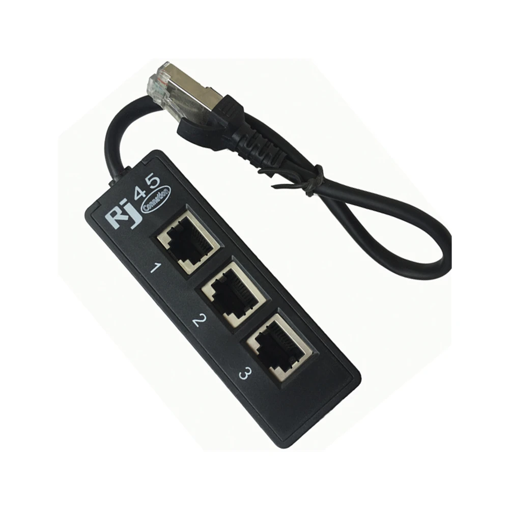 Локальной сети RJ45 1 до 3 way Разветвитель адаптер кабель удлинитель Ethernet разъем с