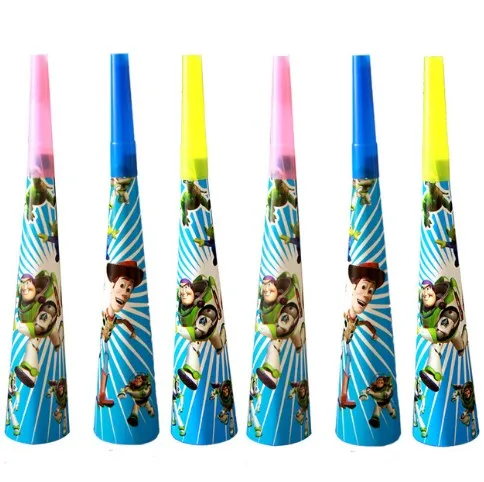 horn 6pcs 101 шт История игрушек мультфильма одноразовые бумажные салфетки баннер скатерть стакан с соломинкой тарелки детский душ День рождения украшения - Цвет: horn 6pcs