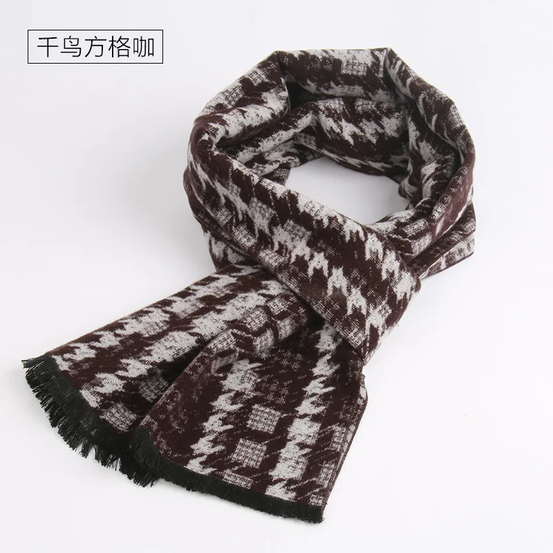 

Casual Scarves Winter Men's Silk Scarf Luxury High Quality Warm Modal Scarves Men 09