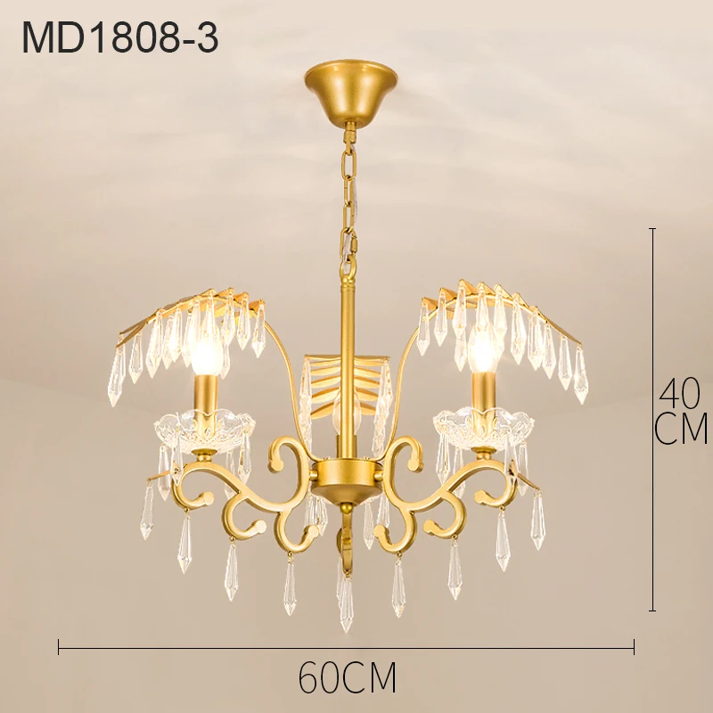 3lights Креативный светодиодный хрустальный канделябр, золотые листья, арт-деко, домашнее освещение для гостиной, детской спальни, бара, современная кухонная Подвесная лампа - Цвет абажура: 3lights
