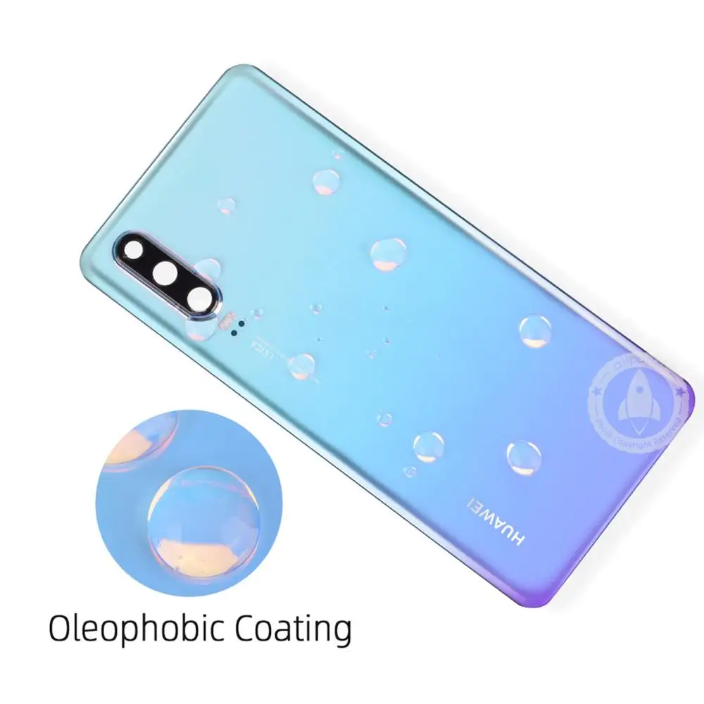 Стеклянный задний корпус двери для huawei P30 задняя крышка с клейкой лентой для huawei P30 крышка батареи запасные части Sky