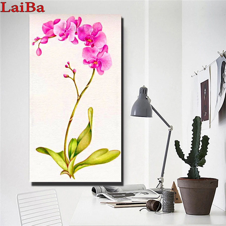 5D алмазная живопись сделай сам Розовая орхидея искусство вышивка крестиком