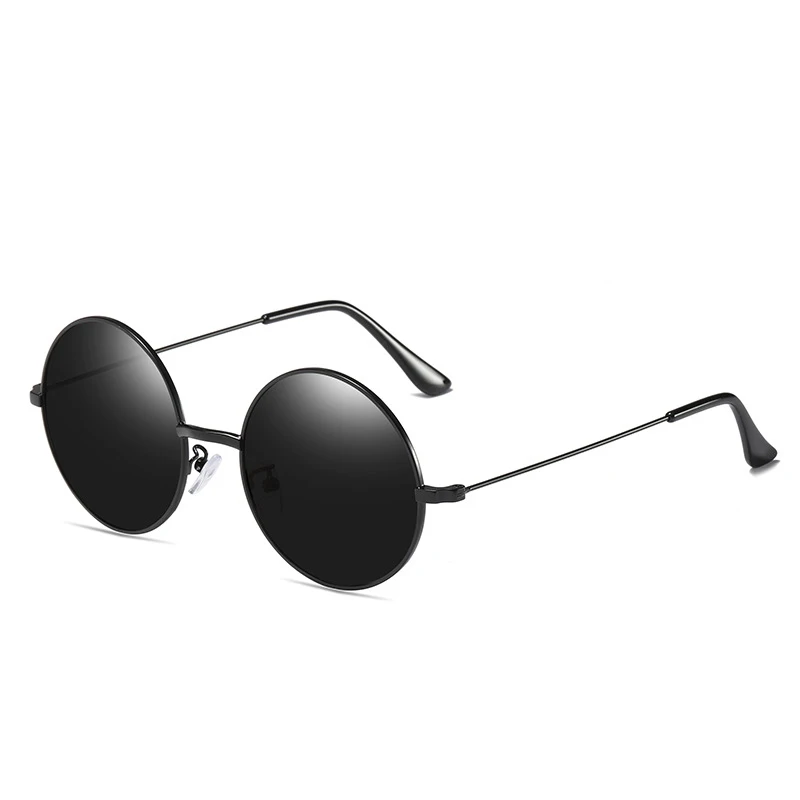 

Antique Round Sunglasses UV400 Polarized Beach Sunglasses Fashion Black Vintage Driving Sun Glasses with Zip Case