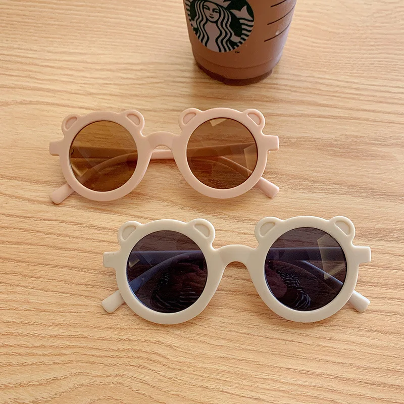 Новые детские солнцезащитные очки в форме мультяшного медведя для девочек и