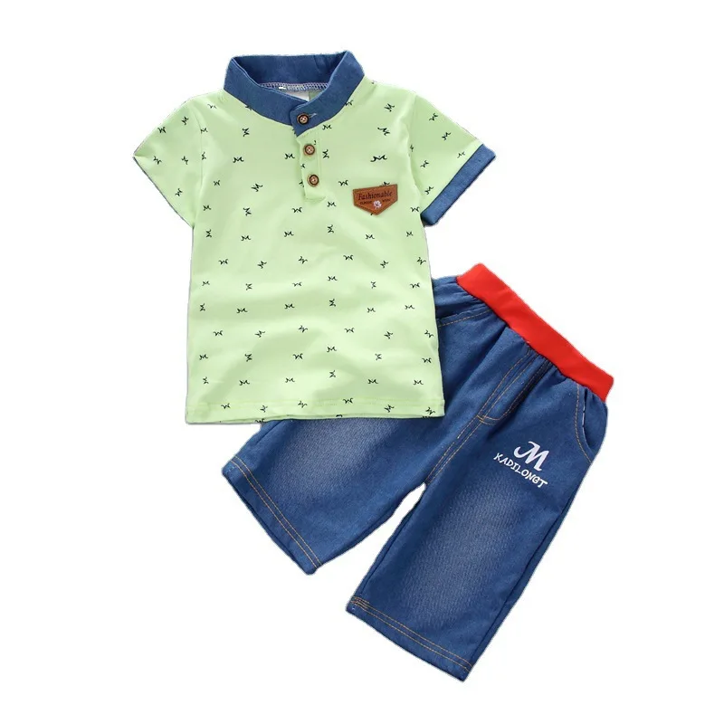 Fashion Children Clothes Suit Summer Baby Clothing Boys Cotton Shirt Shorts 2Pcs/sets Toddler Gentleman Costume Kids Tracksuits | Детская