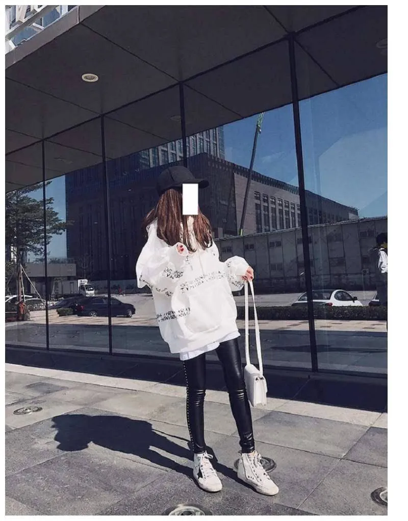

New Japan Girls Autumn Streetwear Printed Loose Casual Long Sleeve Pullovers Womens Hooded Women Sweatshirt Ladies Kawaii