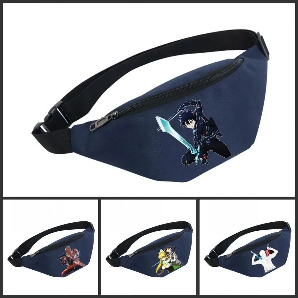 Waist Bag women Belt Waterproof Chest Handbag Unisex Fanny Pack Ladies Belly Bags For anime Sword Art Online | Багаж и сумки