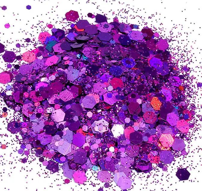 19purple-500g 500 грамм 24 цвета голографический массивный блеск микс свободный блеск массивный блеск черный блеск устойчивый к растворению Блестящий из полиэстера - Цвет: 19purple-500g