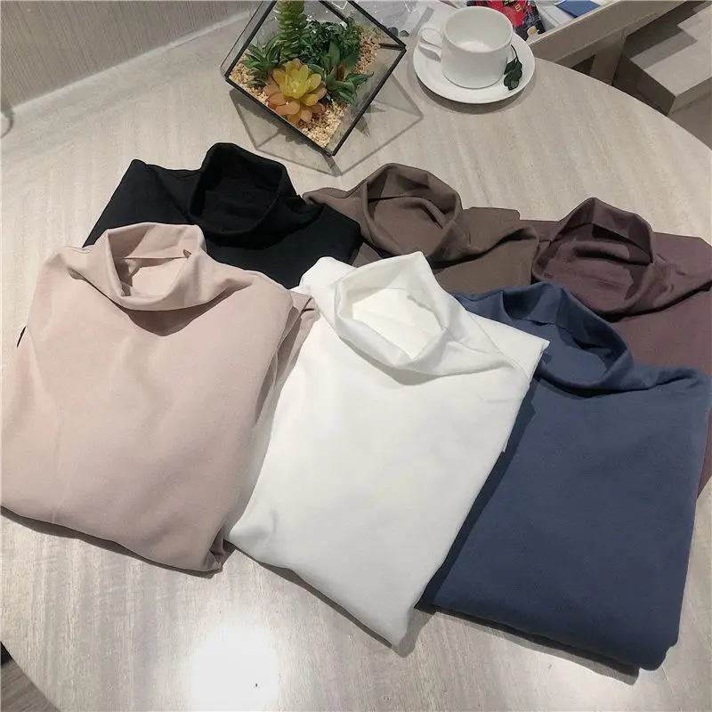 Новинка Осень-зима 2020 тонкая внутренняя одежда с высоким воротником верхняя