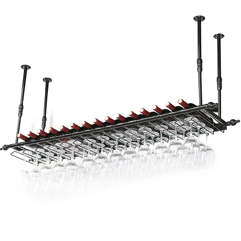 

Hanging ceiling European-style creative hanging wine cup holder lifting rod telescopic adjustment red wine cup hanger gear adjus