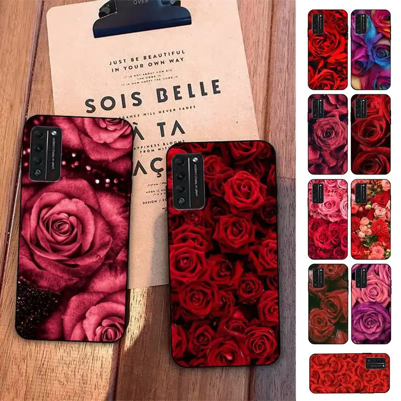 

LVTLV Bright Red Rose Flowers Phone Case for Huawei Honor 10 i 8X C 5A 20 9 10 30 lite pro Voew 10 20 V30