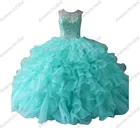 Женское платье из органзы, с оборками и кристаллами