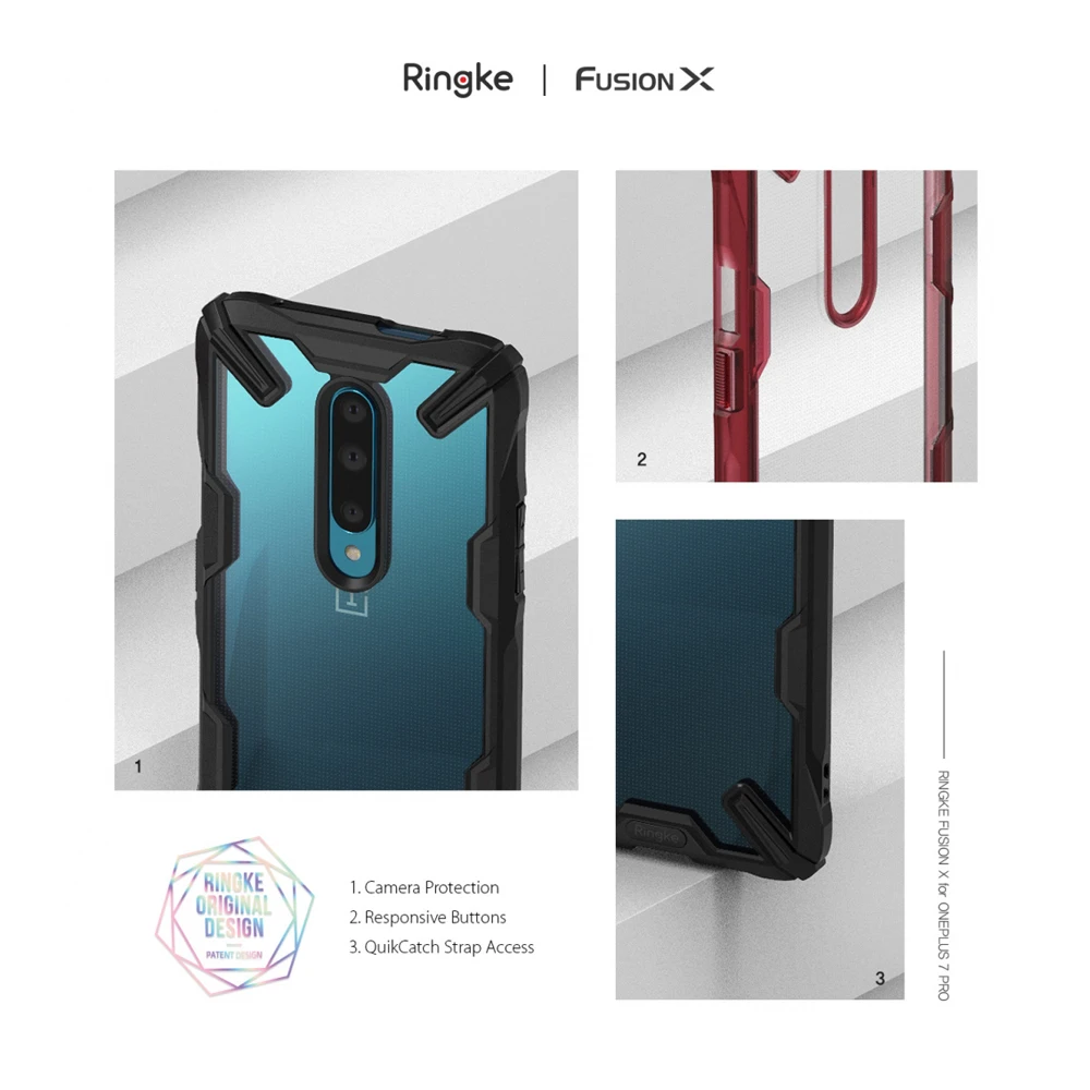 Двухслойный чехол Ringke Fusion для Oneplus 7 Pro прозрачная задняя крышка из поликарбоната