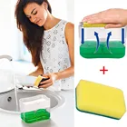 Желтая 2-в-1 стойка для губки дозатор мыла дозатор для мыла и губчатая подставка 13 унций подставка для посуды вешалка для полотенец для кухни