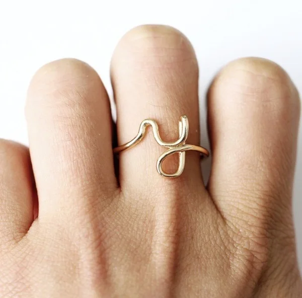 Кольца в виде букв дневного алфавита оригинальные кольца с именем