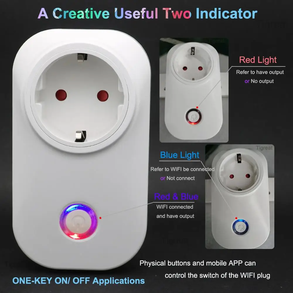 Wi Fi розетка смарт штепсельная вилка стандарта ЕС США Великобритании AU BR Мощность