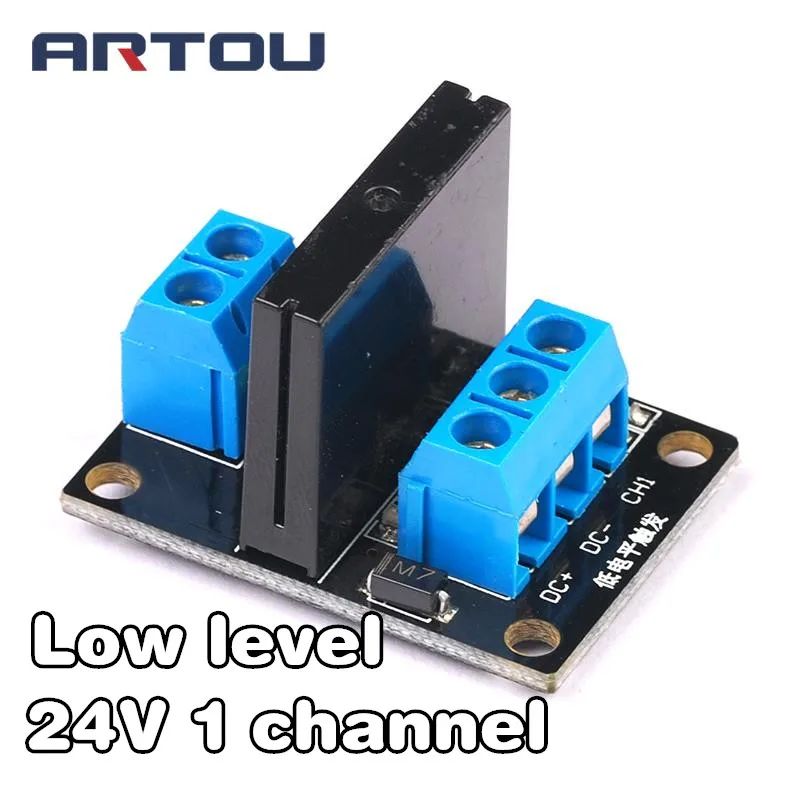24 В 1 канальный твердотельный релейный модуль низкого уровня реле DC AC PCB SSR AVR DSP для