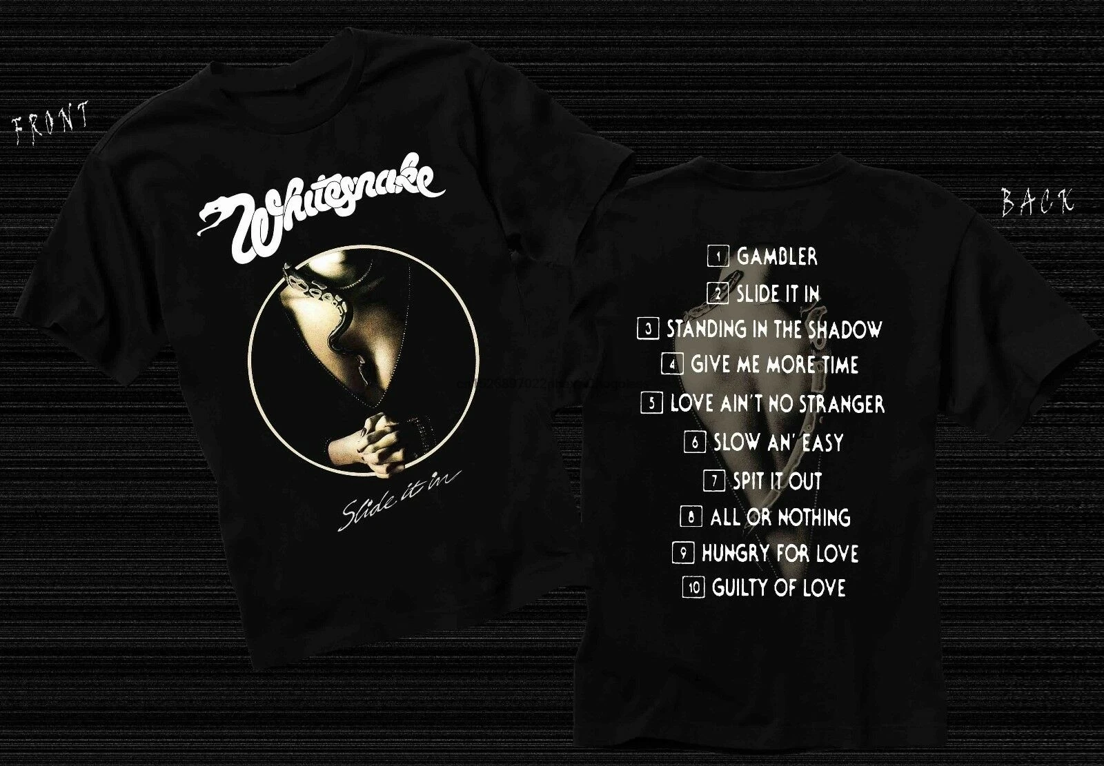 WHITESNAKE- Slide It In- British hard rock band T_shirt-SIZESwbr S до 6XL | Мужская одежда