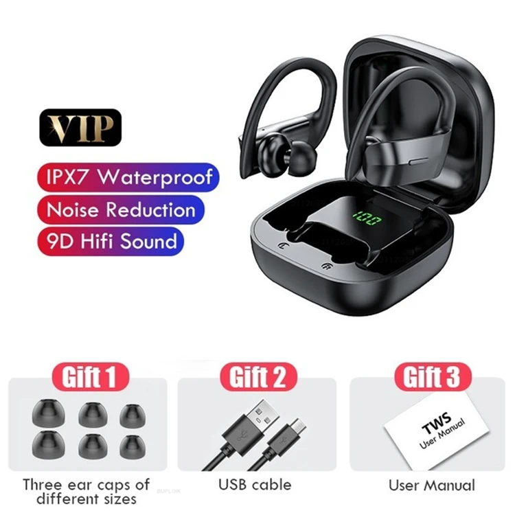 

TWS Bluetooth 5.0 Earphones With Microphone Wireless Headphones Sports Waterproof Headset Touch Control Music Earbuds For Phones