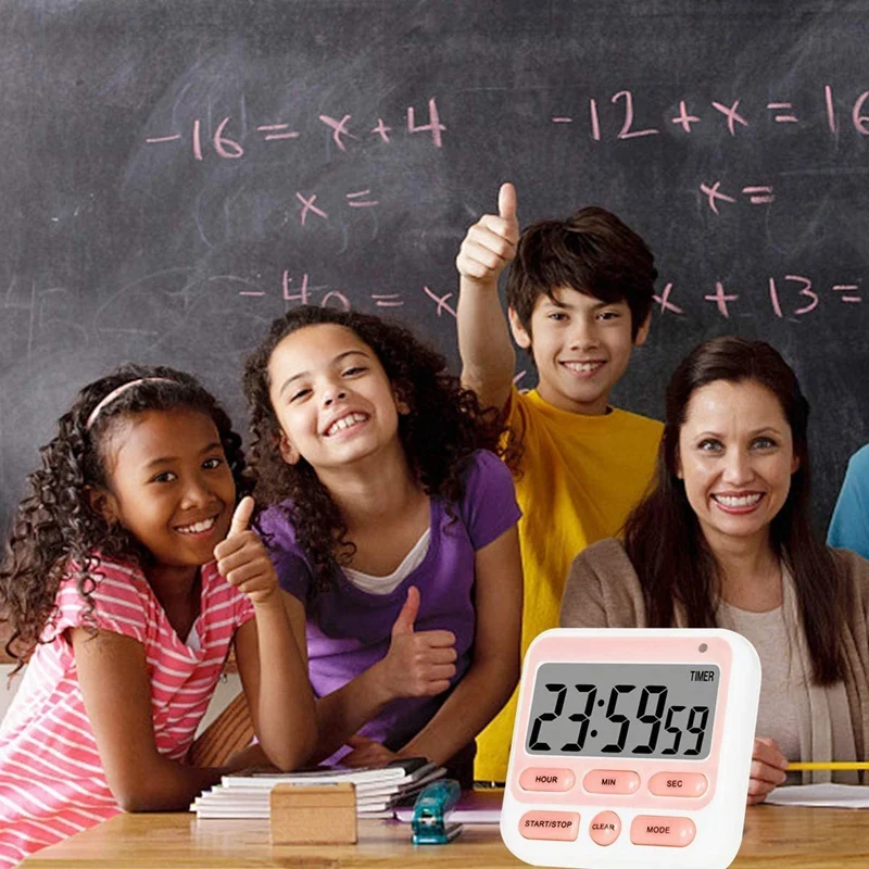 

Digital Kitchen Timer,12/24 Hour Clocks Silent Timers, Cooking Count Up Countdown for Kids Teachers Cooking Games Office