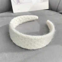 autumn and winter models of pure color knitted wide brimmed simple ladies headbands fashion girls hair accessories