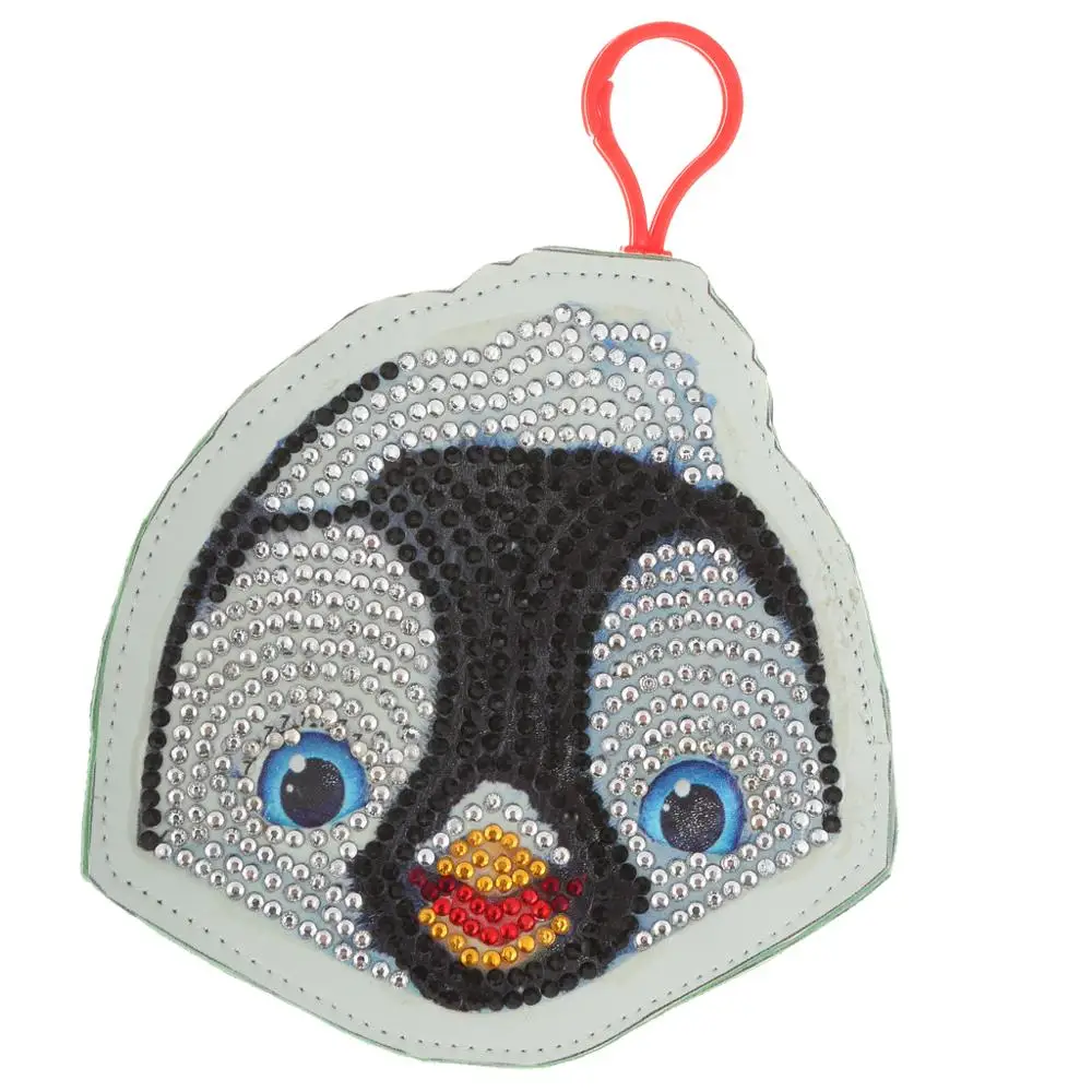 Penguin DIY полная дрель алмазная живопись милый кошелек с собакой сумка брелок Брелки Подвески стежка вышивка Кошелек для монет для девочек и детей - Цвет: Penguin