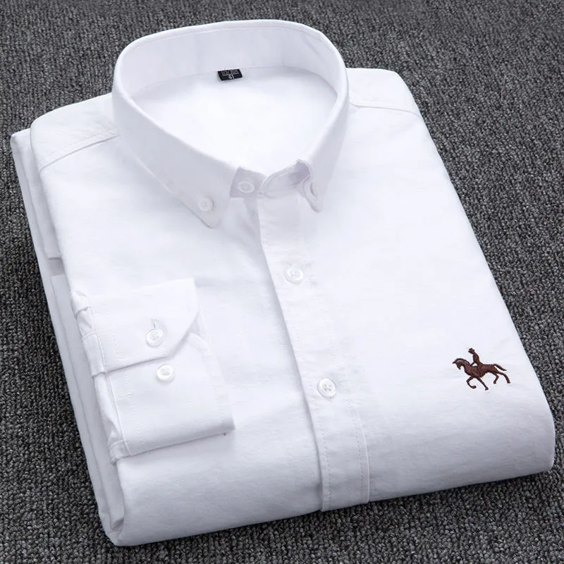 S-7XL Plus size Men Casual Shirts OXFORD FABRIC 100% COTTON excellent comfortable slim fit button collar business office tops