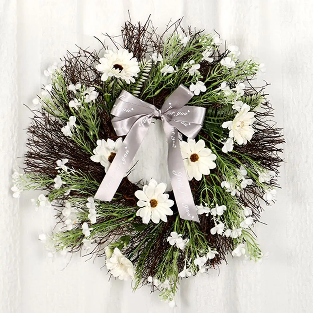 

Artificial Lavender Hanging Wreath Garland For Home Party Christmas decoration Plant Door Hanging Wedding Front Decoration N9T3