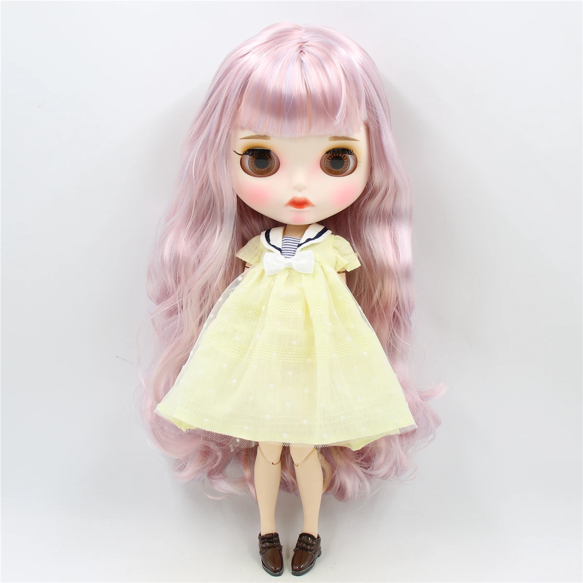 Ледяной DBS Blyth кукла 1/6 bjd белая кожа совместное тело матовое лицо резные губы с