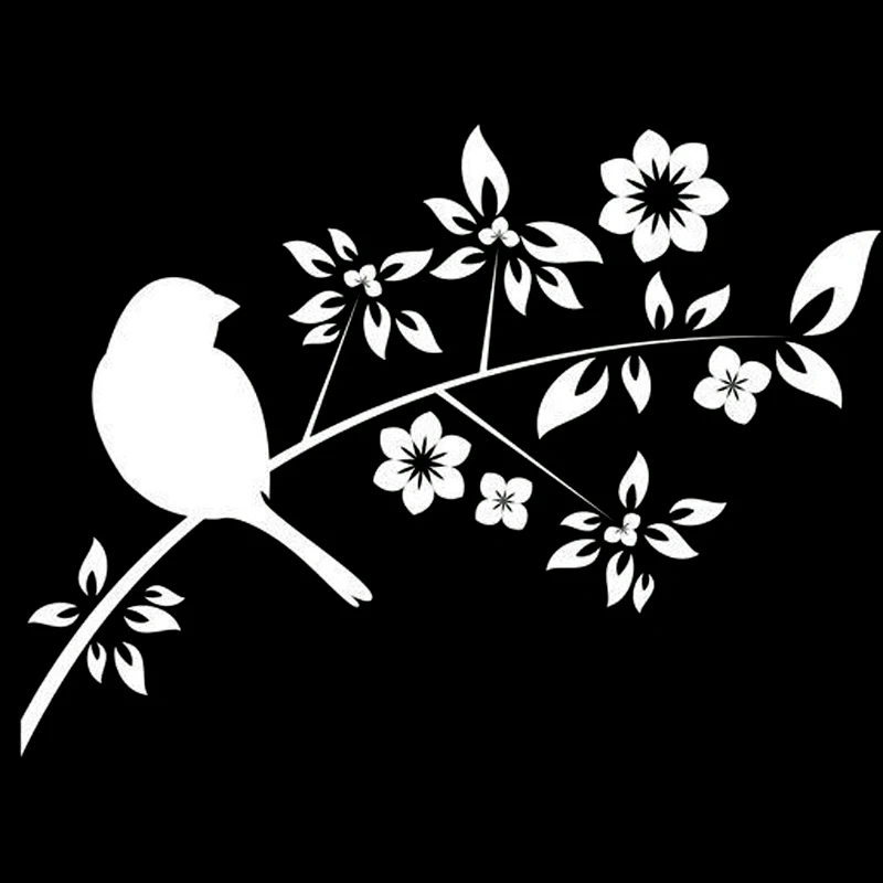 

Bird Decals on Cute Branches, High Quality Car Window Decoration, Personalized Pvc Waterproof Decals, Black/white, 16cm*12cm