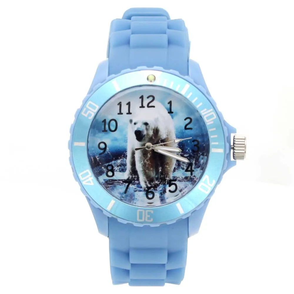 

Polar Bear Arctic Animals Bears Pictures Quartz Wrist Watch Men Women Fashion Jewelry Silicone Band Casual Sport Ladies Watches