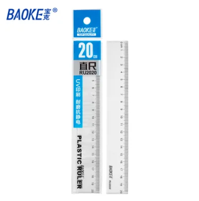 

20CM BAOKE RU2020 Transparent Plastic Ruler Multifunction Drawing Tools Student Double-duty School Office Supplies Stationary