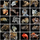 Набор для алмазной живописи AB, Набор для вышивки крестиком, с изображением темных животных, лошадей, котов, Львов, тигров, волков, жирафов