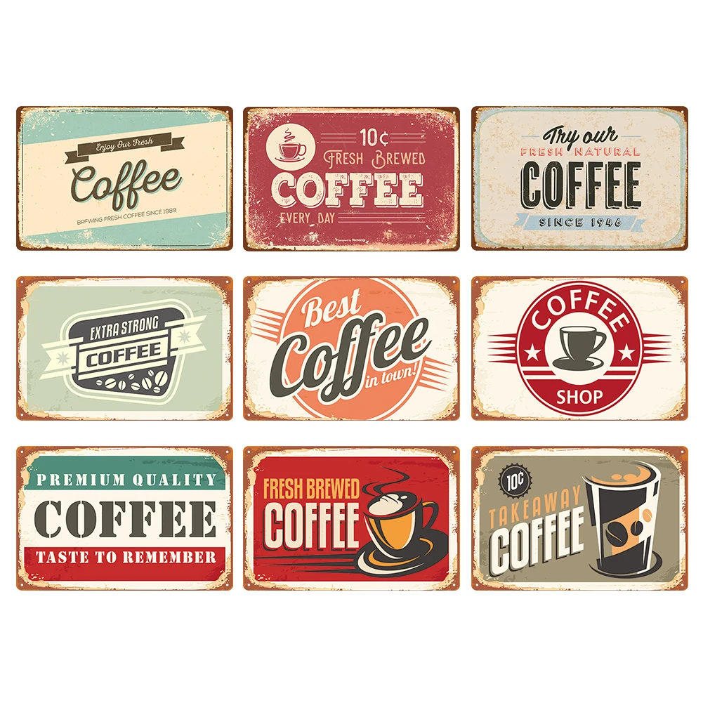 

Кофейный плакат, защищенный металлический жестяной знак, рисунок, металлическая живопись, жестяной домашний художественный плакат, знак дл...