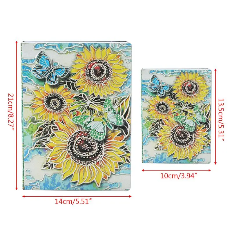 

3D Sunflower Embossed Notebook Journal Notepad Travel Diary Planner Business School Office Supplies