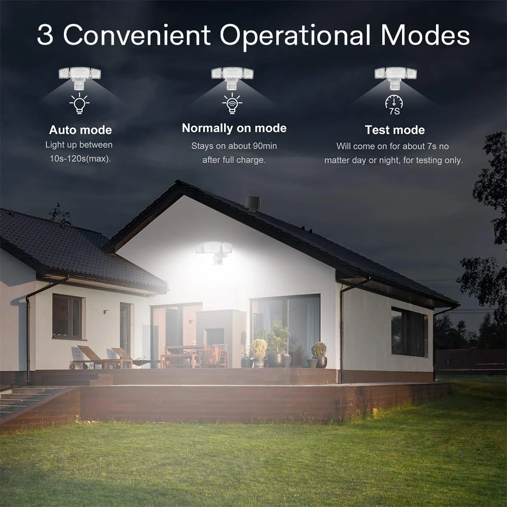 

Motion Sensor Solar Security Lights 1500LM LED Security Flood Lights High Sensitivity Wide Angle Illumination Waterproof Outdoor