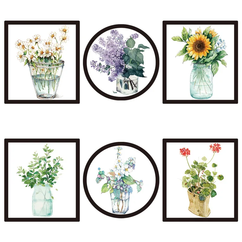 

Decorative Painting Wall Sticker Flowers Home Living Room Decoration Teenager Aesthetic Art Wall Decals Wallpaper Home Decor