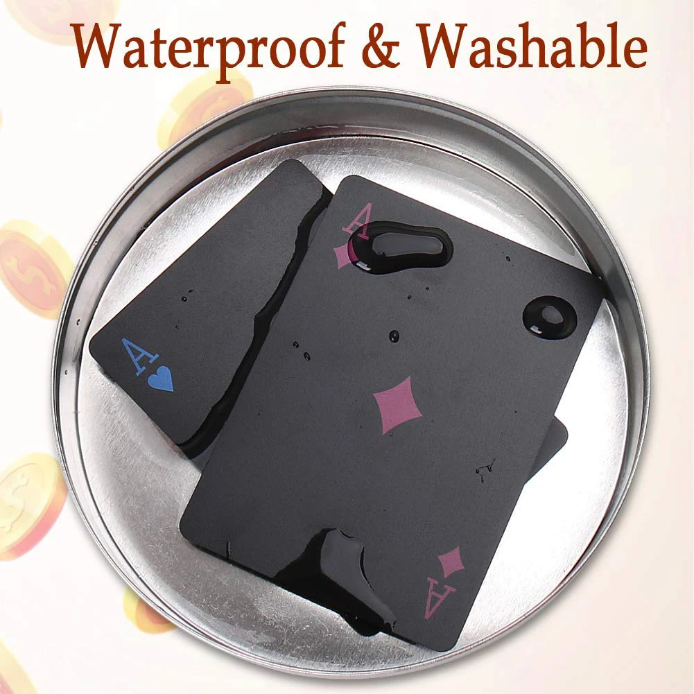 

1/2Pack Fluorescence Playing Cards Waterproof Washable Foil Poker Table Game Magic Playing Card Party Favor Collect Cards