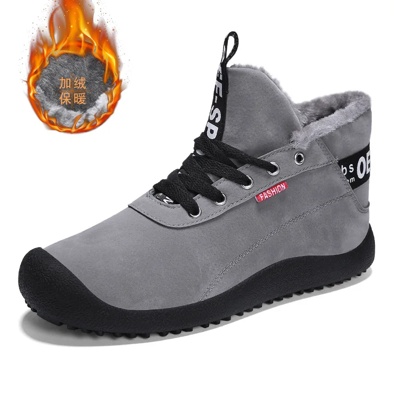 new Winter men's casual shoes Plus velvet thick warm boots male students waterproof non-slip snow | Обувь
